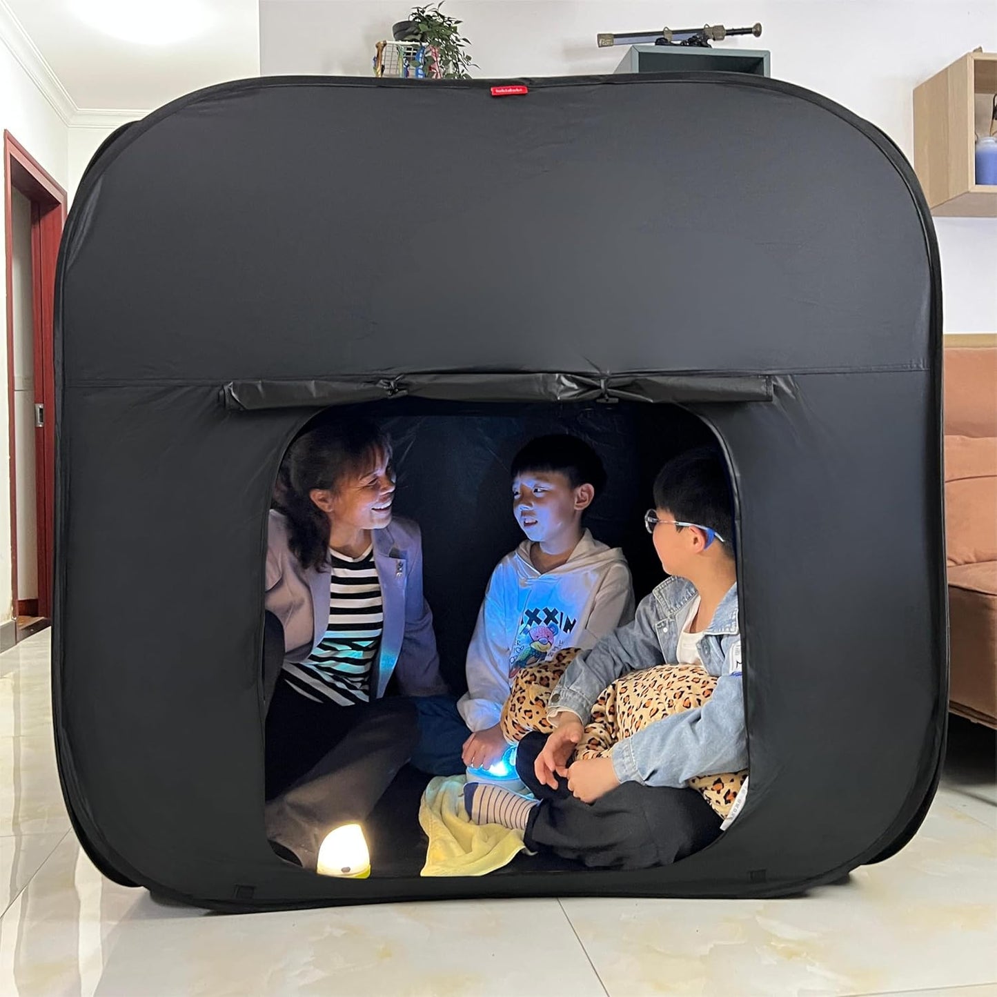 Upgraded Extra Large Sensory Tent for Kids 47x47x47in- CPC Certified, Blackout Calm Corner for Adults/ Children with Autism, ADHD, SPD