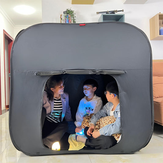 Upgraded Extra Large Sensory Tent for Kids 47x47x47in- CPC Certified, Blackout Calm Corner for Adults/ Children with Autism, ADHD, SPD