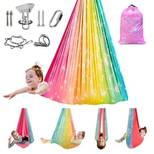 lukidoki 360° Swivel Sensory Swing - Indoor/Outdoor Hammock for Calming Compression Therapy, Perfect for Kids and Adults