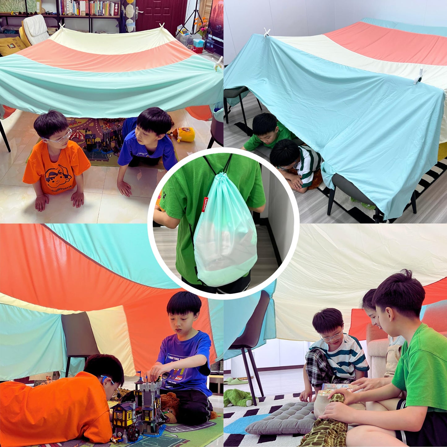 Blanket Fort Building Kit for Kids - Large Lightweight Blanket and Clips with CPC Certification